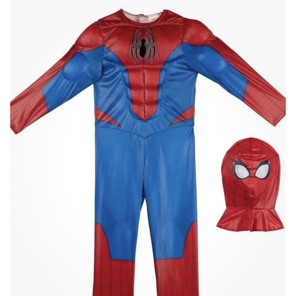 Child's Size M (8) Marvel SPIDER-MAN Halloween Costume Muscle Chest Red Blue - Picture 2 of 5
